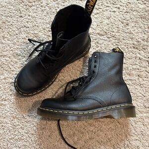 Dr. Martens Black Boots with Yellow Stitching